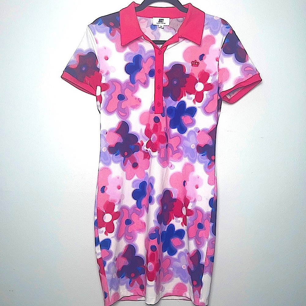 JUICY By Juicy Couture Pink Floral Shirt Dress Medium